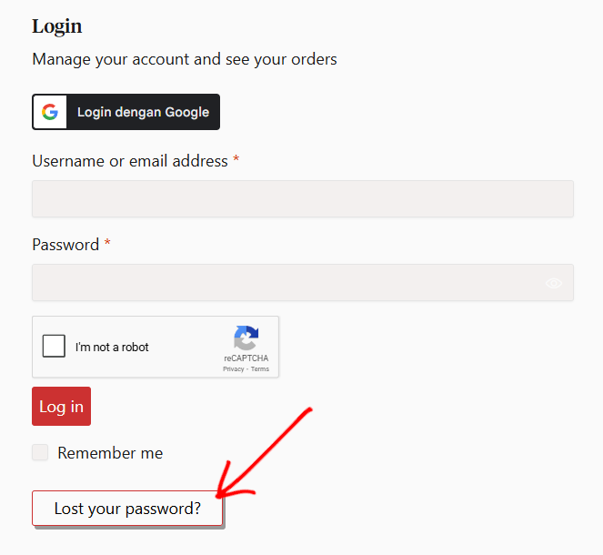 Click lost password