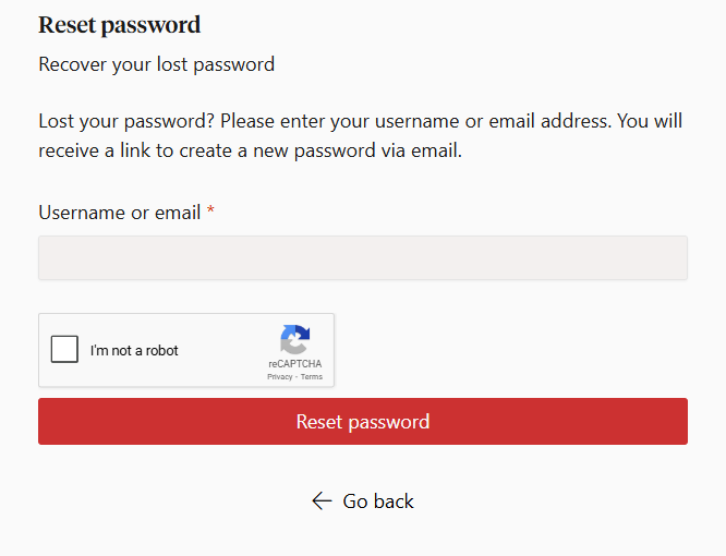 Insert a registered email